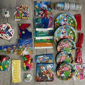 Super Mario Birthday Party Supplies Set - Multicolor